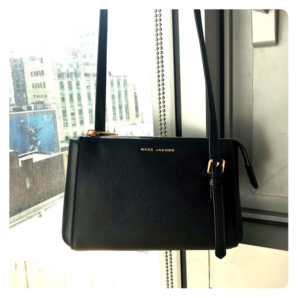 Marc Jacobs black leather crossbody bag